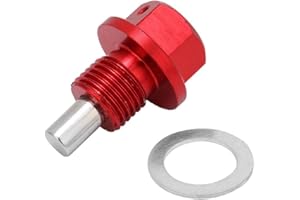 ARAMOX Bullone di scarico della coppa dell'olio, M12 * 1.25 Vite di drenaggio della coppa dell'olio del motore magnetico dell'automobile in lega di alluminio rossa adatta