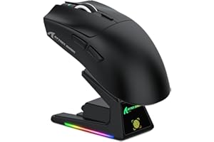 ATTACK SHARK X1 Gaming Mouse with Touchpad RGB Charging Dock, PixArt PAW3395PRO Gaming Sensor, BT/2.4G Wireless/Wired Gaming Mouse, 40000 dpi, 53g Superlight Gamer Mice for Win11/Xbox/PS/Mac (Black)