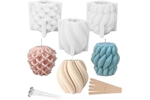 MIYUANGKJ 3 pièces Moule à bougie en silicone, formes de bougie en silicone pour le coulage - Moule en forme de spirale - Ensemble de moules à bougie en silicone pour DIY - Aromathérapie - Artisanat de bougie