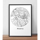 Plakat Porto Portugal Minimalist Map - City Map, Dekoration, Geschenk