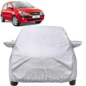 The Autostory Waterproof Car Body Cover Compatible with Hyundai Getz with Mirror Pockets (Shinning Silver)