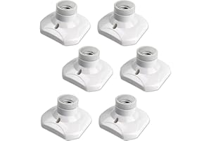 AKYNITE Portalampada da Plafoniera E27 a Vite, Portalampada da Parete/Muro con Attacco E27, AC 230V, Porta Lampada Quadrato Bianco, Base Supporto Plastica per Lampada da Garage Soffitto, set di 6