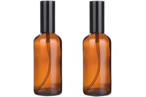 ASTRQLE 2 flaconi da 100 ml in vetro ambrato a pompa, a prova di perdite, dispenser da viaggio per cosmetici, dispenser di sapone formato da viaggio, con pompa nera, per crema e shampoo