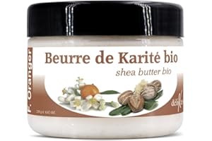 déliktess® - Beurre de Karité bio - parfum au choix - 250 g - fabriqué en france - Hydratation et protection (Fleur d'oranger)