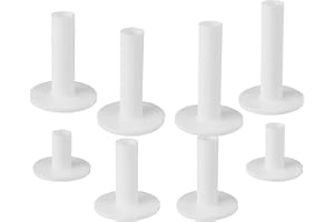 Fukaisu 8pcs Tees de Golf en Caoutchouc, Blancs en Forme de T pour Practice Intérieur et Extérieur Accessoires pour Tapis d'Entraînement et Simulateurs Golf (Tailles Américaines, 8 Tailles)