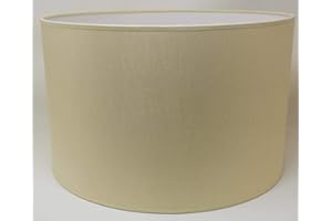 RUSEPIN Zylinder Lampenschirm Baumwolle Stoff handgefertigt für Deckenleuchte, Tischleuchte, Stehlampe (Creme, 40 cm Durchmesser 30 cm Höhe)