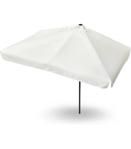 DSKJHI Balkonschirm Rechteckig Halb Sonnenschirm Wandschirm Für Balkone Terrassen Mit Halbrund Base, Höhenverstellbar Halbschirm 200X100cm, 250X130cm