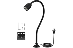 XINYIQI Luz de cuello de cisne flexible LED de 500 lúmenes fijada con tornillos Lámpara de trabajo de iluminación industrial para máquinas herramientas y torno
