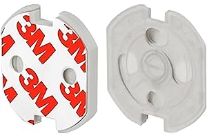 VegMai®[20 Stück] Kindersicherung Steckdosenabdeckung mit Drehmechanismus und 3M Klebeband Ideal für Babys, Kinder und Kleinkinder zu Hause. Schuko Europäischer Stecker Farbe (TRANSPARENT)