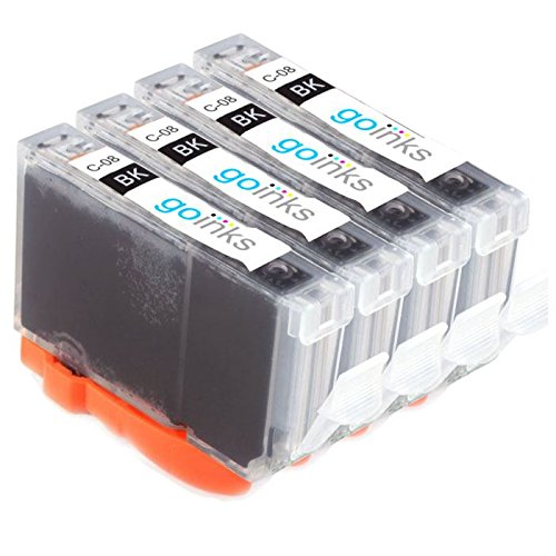 4x Canon CLI-8BK - Kompatibel Schwarz Chipped Druckerpatrone für Canon Pixma iP4200 iP4300 iP4500 iP5200 iP5200R iP5300 iP6600D iP6700D MP500 MP530 MP600 MP610 MP800 MP600R MP800R MP810 MP830 MP970 MX850 Pro 9000/Pro 9000 Mark II
