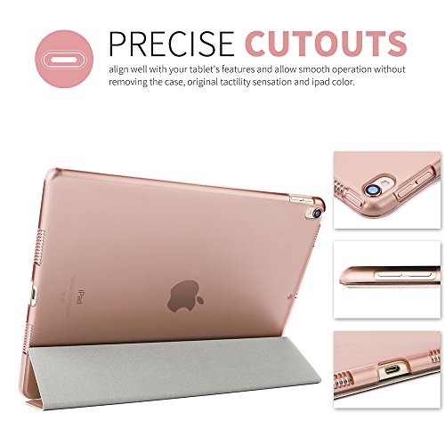 Boriyuan Ipad Pro 9.7 Hülle Smart Case Cover ultra slim Schutztasche aus PU Leder für Ipad Pro 9.7 Zoll mit Standfunktion, Auto Sleep Wake up, Displayschutzfolie und Stylus auch inklusive (Rosa Gold) - 3
