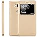Produktbild zanasta Tasche kompatibel mit Huawei Mate S (CRR-L09) Case Schutzhülle Flip View Cover mit Fenster und Kameraschutz | Gold