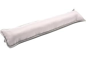 EXCLUSIVELY DESIGNED BY BRIT COTTON Brit Cotton Door Draught Excluder Filled With Hollow fiber Door or Window Draft with Plain Cover Guard, Energy Saver (Cream, Pack of 1)