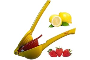 AHASON'S Lemon Squeezer - Metal 2-In-1 Lemon & Lime Squeezer - Premium Quality Manual Hand Juicer Citrus Press (Yellow & Red)