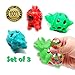 Produktbild FD Goods LTD Set von 3 - Dinosaurier Antistress Sensorisches Spielzeug für Kinder - Baut Stress ab. Der Schleimige Ball ist EIN Super Geschenk für den Urlaub Zum Geburtstag und Themenpartys