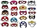 Produktbild Superhelden Masken, 20 Stück Kinder Masken Halbe Augenmasken für Kinder Erwachsene Partytasche Füller Filzmaske mit Verstellbarem Elastischem Seil von 3 +