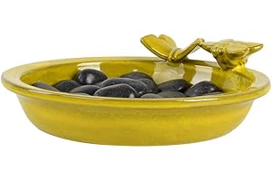 Rivanto® Ceramic Bee and Butterfly Drinker, Diameter 27 cm, with Decorative Figures, Insect Drinker