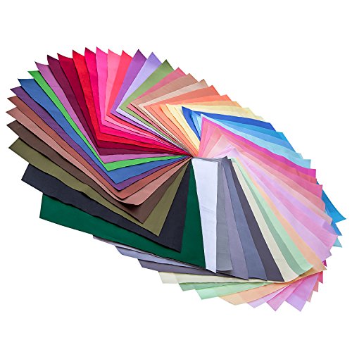 Mudder 50 Stück 20 mal 20 cm Mehrfarbig Stoff Patchwork Baumwolle Gemischte Quadratisch Bundle Nähen Quilting Handwerk, 50 Farben - 5