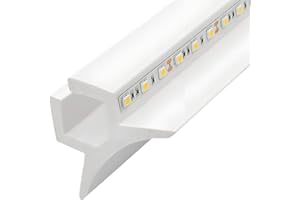 LEDKIA LIGHTING - Moulure Arc 2m pour 2 Rubans LED | Éclairage décoratif indirect | Installation facile, Blanc, Plastique