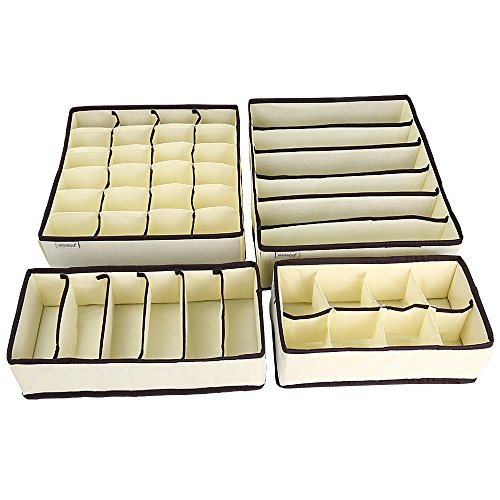 MCIRCO Aufbewahrungsboxen für Büstenhalter, Schublade Organizer, Schrank Organizer, Bra Unterwäsche 4er Set - 7