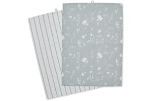 Catherine Lansfield Küchentücher mit Blumenmotiv, Baumwolle, 50 x 70 cm, Grün, 1 Paar