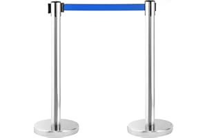 PINNERS Palo separatore nastro estensibile 3 metri (2 pz), pali separatori, nastro non passare, nastro delimitatore, palo nastro estensibile retrattile, nastro vietato passo, barriera estensibile 3 m