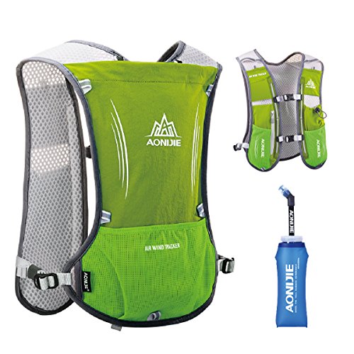 Triwonder 5L Marathoner Running Race Hydration Vest Hydration Pack Backpack (Light Green)