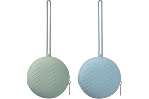 Tibapla Silikon Baby Schnullerbox, 2 Stück Schnullerbox BPA-Frei Schnullertasche Tragbare Schnulleraufbewahrung Box Schnullerbox Pacifier holder für Reisen und Zuhause (Blau + Grün)