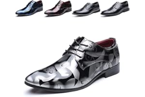 JOYTO Derby Shoes for Men Business Oxford Shoes Brogue Patent Leather Mens Dress Shoes Lace-Ups Monk Formal Slip-On UK 4-UK13
