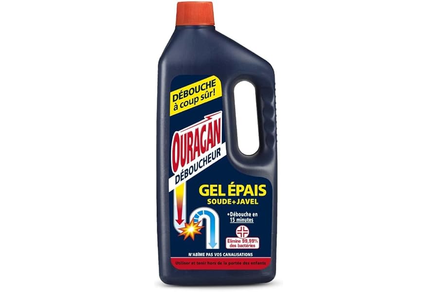 Ouragan Déboucheur Gel Epais 15 minutes 1 L