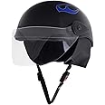 Sage Square Aero Half Helmet (Black Glossy) (Decal1) (Small), Polycarbonate