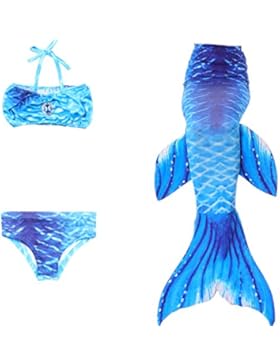 Das Beste Mädchen Meerjungfrauen Bikini Kostüm Meerjungfrau Schwimmanzug Badeanzüge Tankini Dunkelblau Gr....