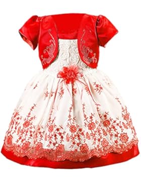 Qiufeng Ragazze Fiore Principessa Faux Two Piece Bambini Vestito Abito Sposa