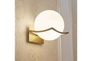 KRUIHAN Applique Murale,Applique Murale Interieur,Lampe Murale,Applique Murale E27,Lampe Murale Chambre,Applique Doree,(Ampoule non Incluse) Or