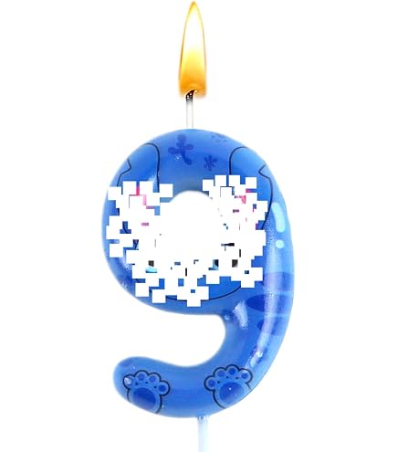 Bougie Anniversaire Numéro Bleue – Thème Espace Et Animé – Décoration De Gâteau Pour Enfants – Chiffre 7