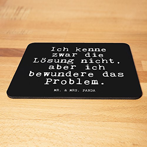 Mr. & Mrs. Panda Mauspad Druck Spruch „Ich kenne zwar die Lösung nicht, aber ich bewundere das Problem. “ – 100% handmade aus Naturkautschuk – Mouse Pad, Mousepad, Computer, PC, Männer, Mauspad, Maus, Geschenk, Druck, Schenken, Motiv, Arbeitszimmer, Arbeit, Büro Lösung, Problem, Problemlösung, Spruch, Geschenk Männer, Freund, Geschenk Onkel Spruch Sprüche Lustig Spass Geschenk Geschenkidee Zitate - 3