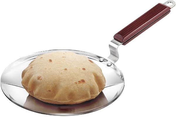 Hawkins 24 cm Tava, Triply Stainless Steel Tawa with Stainless Steel Handle, Induction Tawa, Silver (SSTV24)