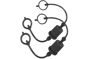 HONSEADEK Set di 2 tappi antipolvere per connettori idraulici, tappi antipolvere idraulici maschio e femmina, connettori a connessione rapida, copertura rossa collegata al tubo (nero)