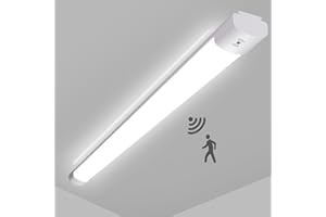 ‎LEOEU LEOEU 20W LED Feuchtraumleuchte mit Bewegungsmelder, 2200LM 58CM LED Röhre, IP65 Wasserdicht Kellerleuchte, Deckenlampe mit Bewegungsmelder für Büro Flur Treppe Garage Abstellraum, 4000K