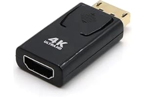 iJiZuo DisplayPort to HDMI Adapter, 4K Displayport Male to HDMI Female Converter Gold-Plated DP to HDMI Adapter, for HDTV, Monitors, Projectors, Laptops and Others (Black)