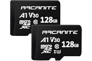 ARCANITE - Pack de 2 tarjetas de memoria microSDXC de 128 GB, UHS-I U3, A1, V30, 4K, Clase 10, microSD - sin adaptador