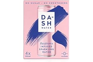 DASH WATER Dash Raspberry Infused Sparkling Water, 4 x 330ml