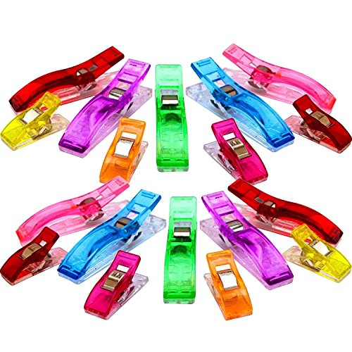 100 Stück 2 Clips Größen Kunststoff Mehrzweck Nähen Quilten Crafting Clip Handwerk Werkzeuge Zubehör Mischfarbe mit Vorratsgefäß - 2