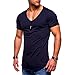 Produktbild  Spätestens Bekleidung Oberteile,Loveso Herren T-Shirt Sommer Locker Top Sweatshirt Sweater Rundhals Kurzarm-Shirt Basic Crew Neck Vintage Sport Gym Top Pullover Shirt ( Marine, 2XL)
