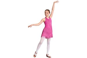 Freebily Abito da Ballo Latino Americano Tango Bambina con Nappe Frange Vestito da Sala da Ballo Danza Classica Samba Rumba Salsa Body Ginnastica Artistica Dancewear