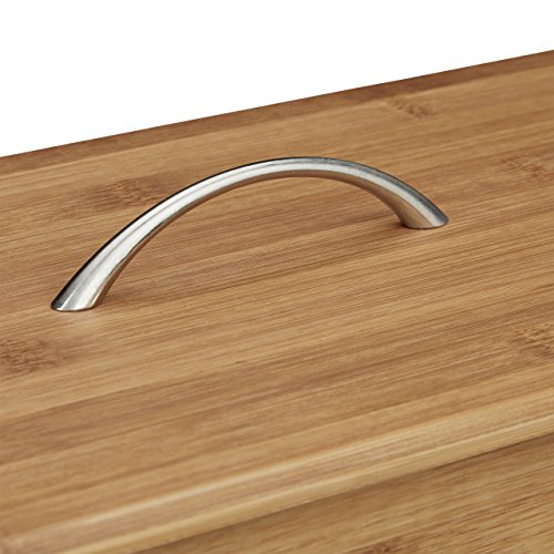 Relaxdays Brotkasten Bambus, Aufdruck BREAD, HxBxT: 20 x 42 x 21,5 cm, Brotbehälter für Brot Brötchen und Kuchen, Holz, Brotaufbewahrung, natur - 5