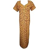 Indiatrendzs Women Cotton Nightwear Floral Printed Summer Nighty, Nightdress (Chest 46) (Red/Yellow)
