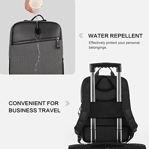 WIWU 15 Zoll für MacBook 15,4″ Damen Herren Rucksack Business Backpack Laptop Tasche Daypack Tagesrucksack zur Arbeit und Uni Slim Eleganter Stil (Grau, 15,4 Zoll) - 6
