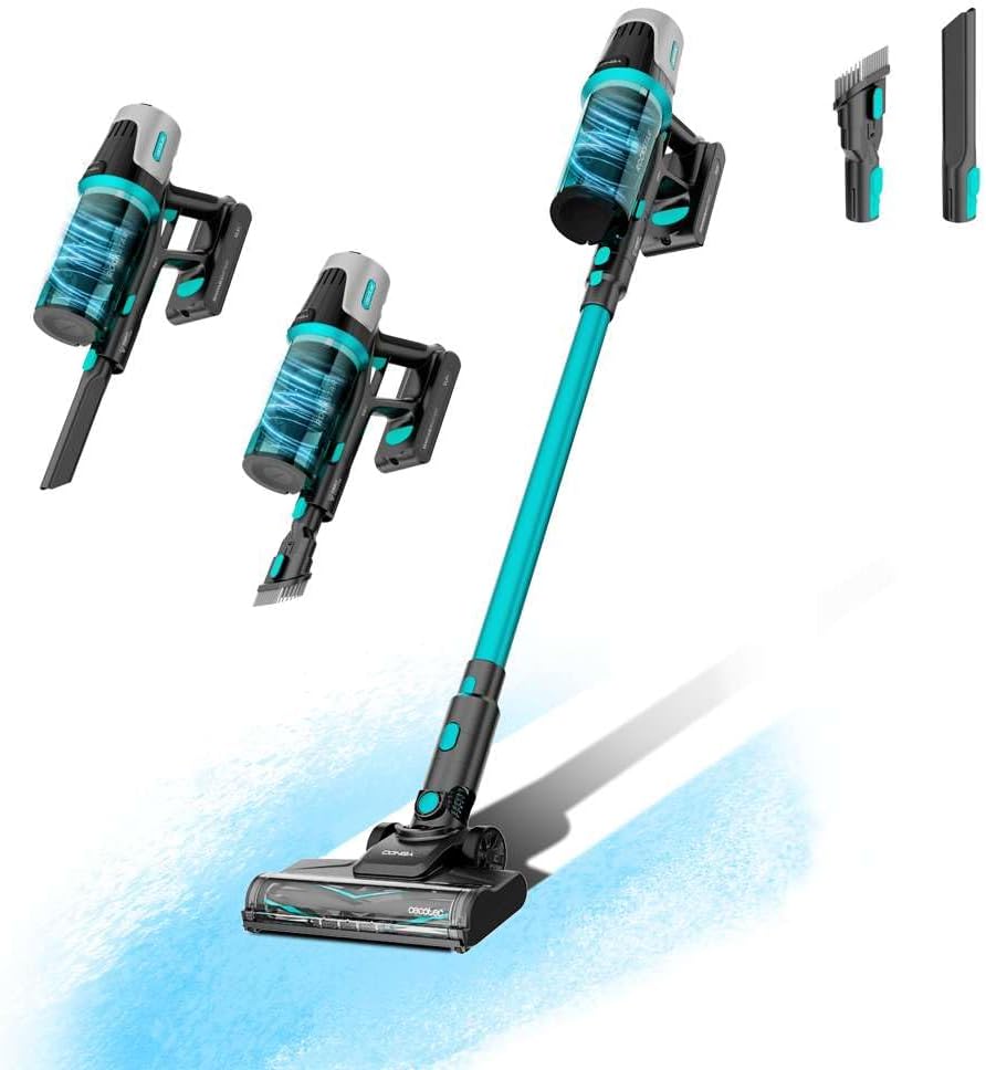 Cecotec Aspiradora Escoba Sin Cable Conga Rockstar 1500 Horizon X-Treme XL. 215W Potencia Total, Autonomía 60min, Cepillo Mixto, 2 Modos de Succión, Parallel Cyclone System, Depósito 600ml