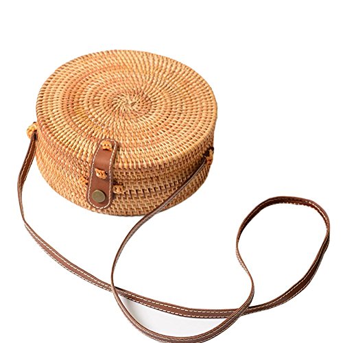 round raffia crossbody bag